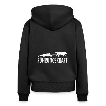 Führungskraft Hund, Hundebesitzer - Frauen Premium Bio Zip Hoodie - Schwarz - Hinten - Julia (174cm)