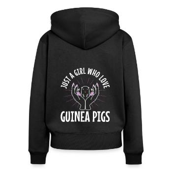 Just A Girl Who Love Guinea Pigs - Frauen Premium Bio Zip Hoodie - Schwarz - Hinten - Julia (174cm)