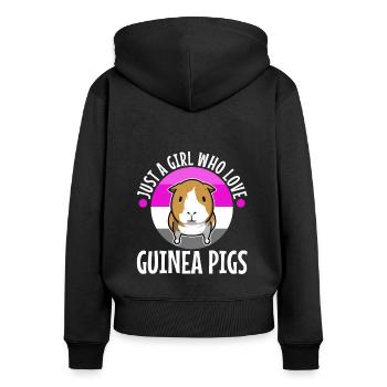 Just A Girl Who Love Guinea Pigs - Frauen Premium Bio Zip Hoodie - Schwarz - Hinten - Julia (174cm)