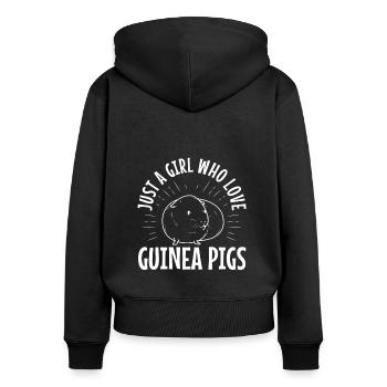 Just A Girl Who Love Guinea Pigs - Frauen Premium Bio Zip Hoodie - Schwarz - Hinten - Julia (174cm)