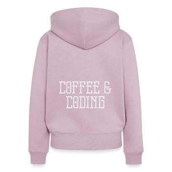 Coffee & Coding Coder who loves coffee - Frauen Premium Bio Zip Hoodie - Altrosa - Hinten - Julia (174cm)