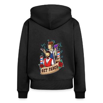 Obtenez Faded Baber - Sweat à capuche zippé Premium bio Femme - noir - Dos - Julia (174cm)