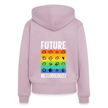 Future Meteorologist - Women's Premium Organic Zip Hoodie - dusky pink - Back - Julia (174cm)