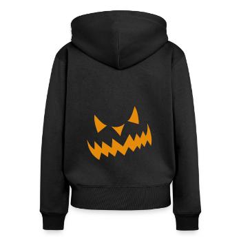 Hallwoeen Pumpkin Face - Women's Premium Organic Zip Hoodie - black - Back - Julia (174cm)