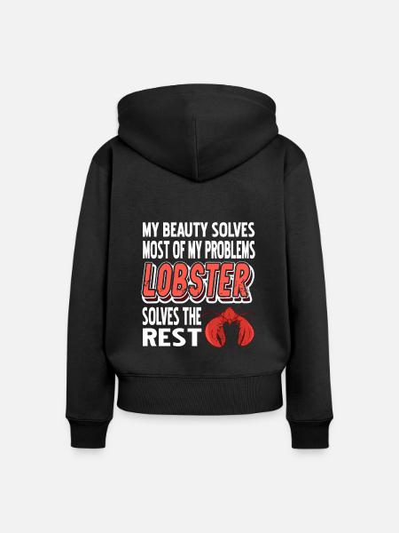 Most of my problems lobster - Frauen Premium Bio Zip Hoodie - Schwarz