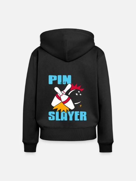Bowling - Pin Slayer - Frauen Premium Bio Zip Hoodie - Schwarz