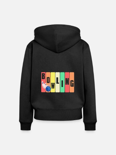 Bowling - Frauen Premium Bio Zip Hoodie - Schwarz