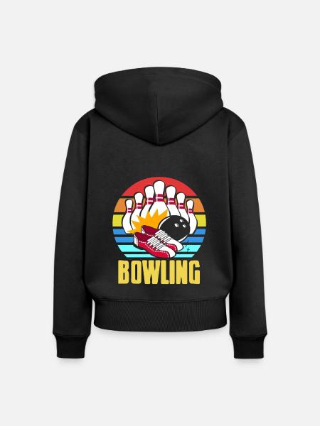 Bowling Kugel Team - Frauen Premium Bio Zip Hoodie - Schwarz