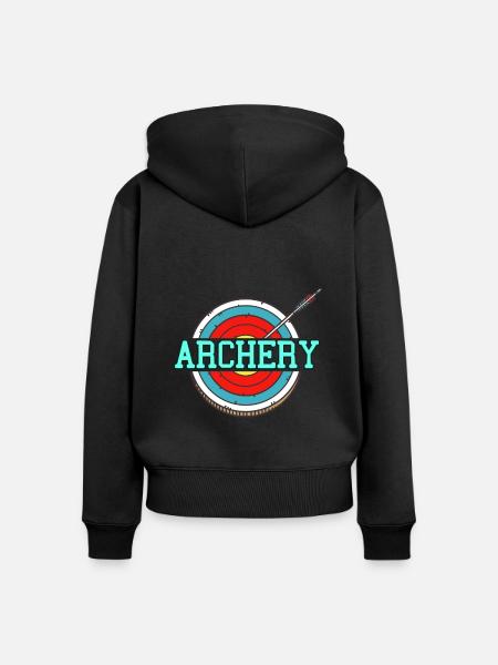 Schütze Archery - Frauen Premium Bio Zip Hoodie - Schwarz