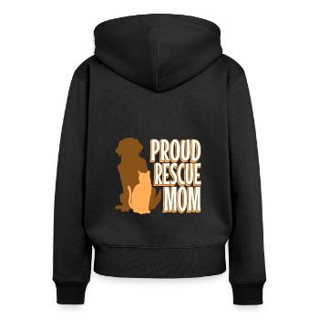 Fière maman sauveuse - Sweat à capuche zippé Premium bio Femme - noir - Dos - Julia (174cm)
