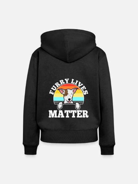 Furry lives matter - Frauen Premium Bio Zip Hoodie - Schwarz