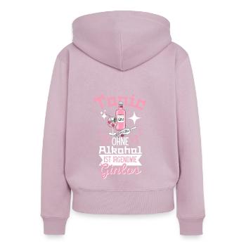 Tonic Ohne Alkohol ist Irgendwie Ginlos Gin - Frauen Premium Bio Zip Hoodie - Altrosa - Hinten - Julia (174cm)