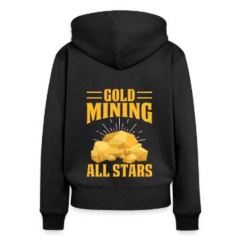 Gold Mining - Women's Premium Organic Zip Hoodie - black - Back - Julia (174cm)