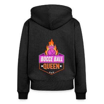 Bocce Ball Queen - Women's Premium Organic Zip Hoodie - black - Back - Julia (174cm)