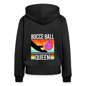 Bocce Ball Queen - Women's Premium Organic Zip Hoodie - black - Back - Julia (174cm)
