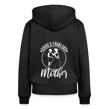 Brides fabulous mother - Frauen Premium Bio Zip Hoodie - Schwarz - Hinten - Julia (174cm)