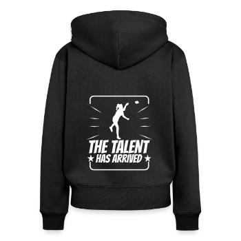 The Talent has arrived cornhole - Women's Premium Organic Zip Hoodie - black - Back - Julia (174cm)