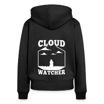 Cloud Watcher - Women's Premium Organic Zip Hoodie - black - Back - Julia (174cm)