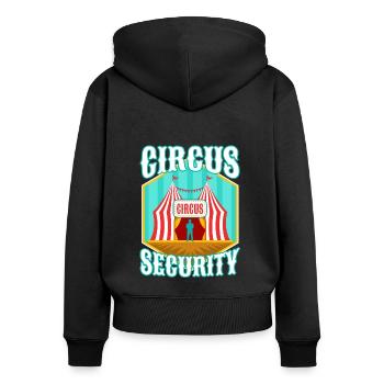 Sécurité du cirque - Sweat à capuche zippé Premium bio Femme - noir - Dos - Julia (174cm)