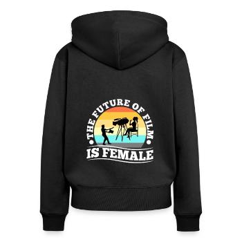 The Future Of Film Is Female - Women's Premium Organic Zip Hoodie - black - Back - Julia (174cm)