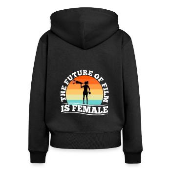 The Future Of Film Is Female - Women's Premium Organic Zip Hoodie - black - Back - Julia (174cm)