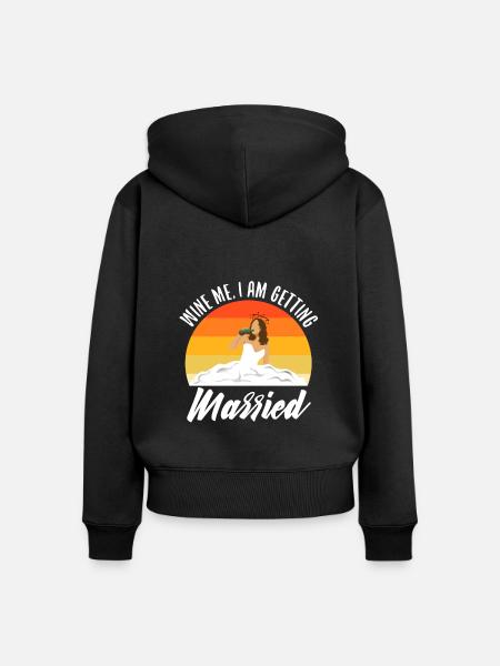 I am getting married - Frauen Premium Bio Zip Hoodie - Schwarz