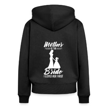 Mère de la mariée Je l’ai aimée en premier - Sweat à capuche zippé Premium bio Femme - noir - Dos - Julia (174cm)