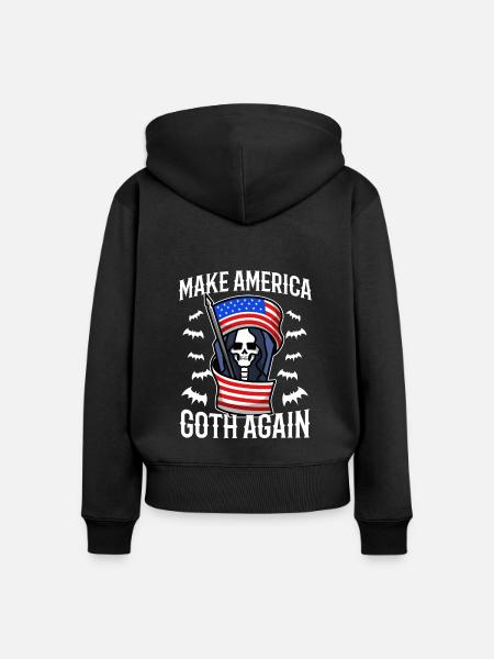 Make america goth again - Frauen Premium Bio Zip Hoodie - Schwarz