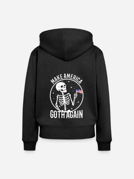 Make america goth again - Frauen Premium Bio Zip Hoodie - Schwarz