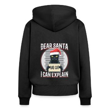Dear santa i can explain - Women's Premium Organic Zip Hoodie - black - Back - Julia (174cm)