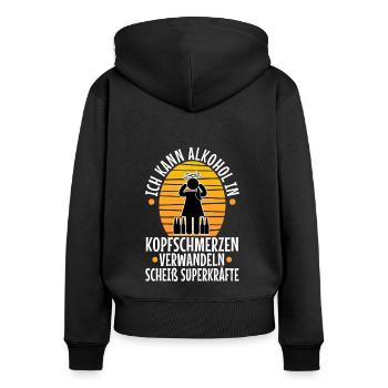 Transformez l’alcool en casse-tête - Sweat à capuche zippé Premium bio Femme - noir - Dos - Julia (174cm)
