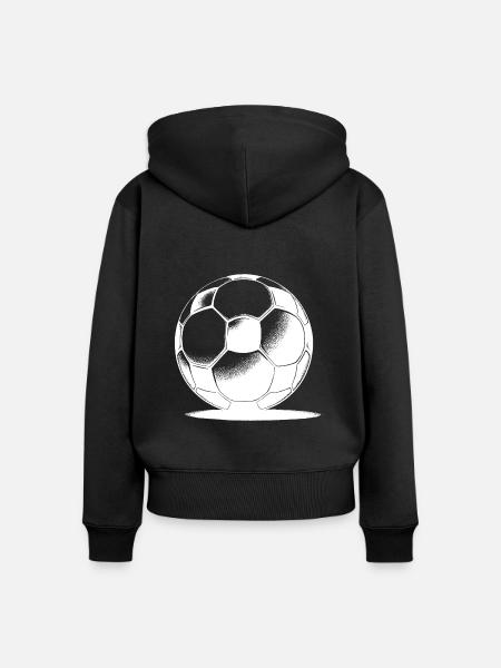 Fußball mit Schatten - Frauen Premium Bio Zip Hoodie - Schwarz