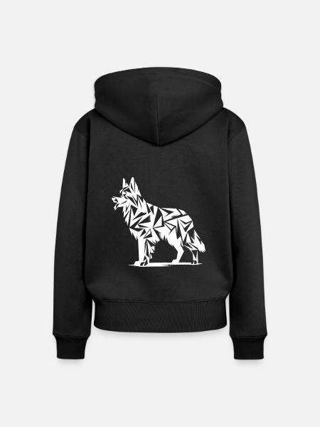 Schäferhund Geometrische Formen - Frauen Premium Bio Zip Hoodie - Schwarz
