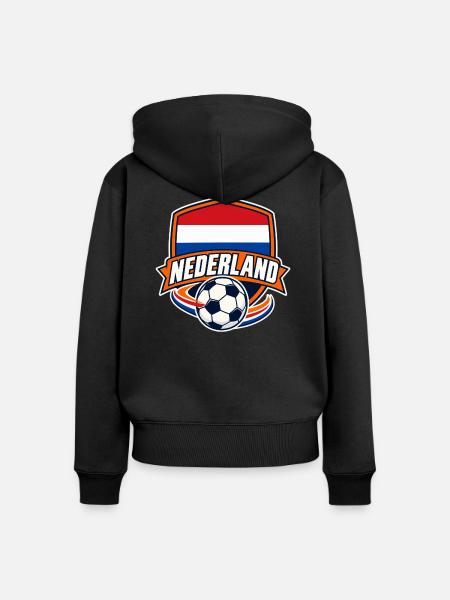 Niederlande Fußball - Frauen Premium Bio Zip Hoodie - Schwarz