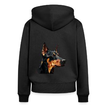 DOBERMAN - Sweat à capuche zippé Premium bio Femme - noir - Dos - Julia (174cm)