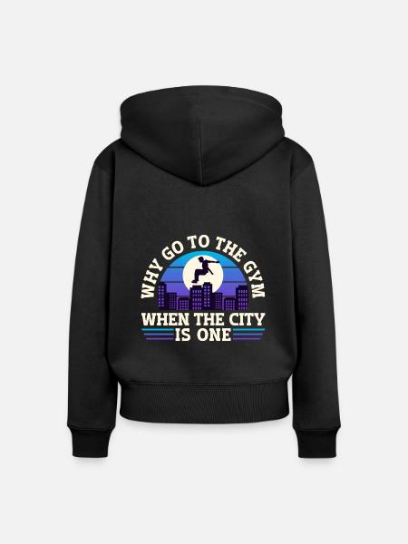 Parkour Freerunning Traceur - Frauen Premium Bio Zip Hoodie - Schwarz