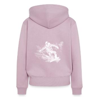 Snowboarding Ride Style Tiefschnee Snowboard Move - Frauen Premium Bio Zip Hoodie - Altrosa - Hinten - Julia (174cm)
