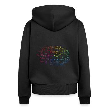 mathe nerd - Frauen Premium Bio Zip Hoodie - Schwarz - Hinten - Julia (174cm)