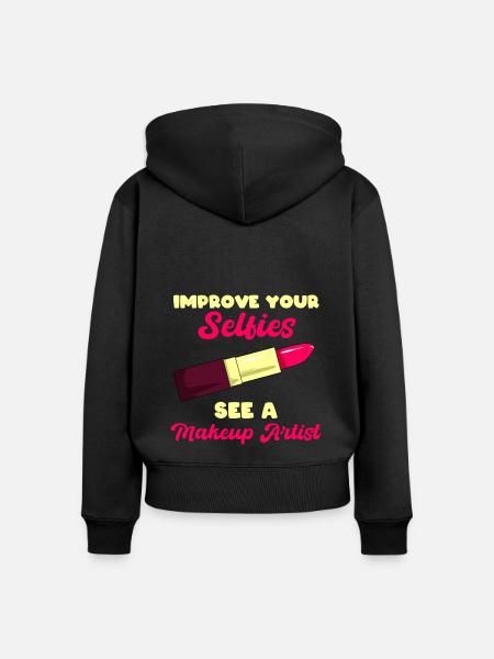 Lustiger Maskenbildner Kosmetiker - Frauen Premium Bio Zip Hoodie - Schwarz