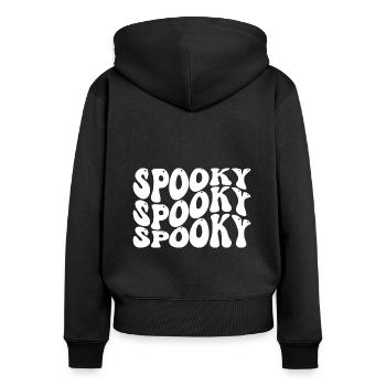 Étrange - Sweat à capuche zippé Premium bio Femme - noir - Dos - Julia (174cm)