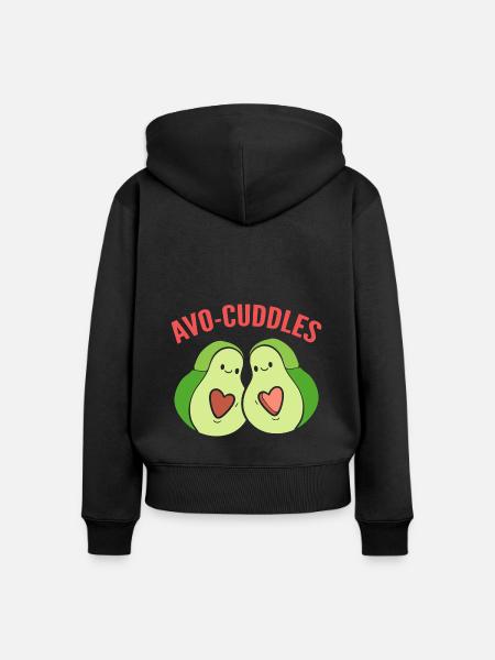 Avo-Cuddles Smoothie Mixer - Frauen Premium Bio Zip Hoodie - Schwarz
