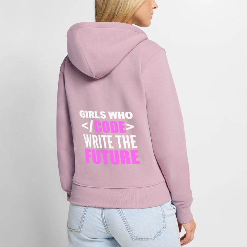 Girls Who Code Write The Future Programmierer Frauen Premium Bio Zip Hoodie