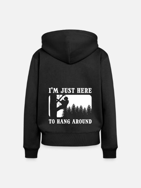 Lustiger Baumkletterer Baumexperte - Frauen Premium Bio Zip Hoodie - Schwarz