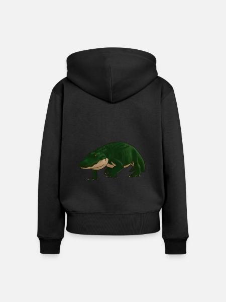 Alligator - Frauen Premium Bio Zip Hoodie - Schwarz