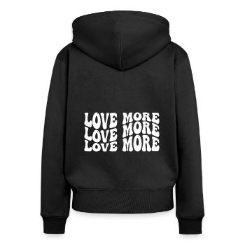Connaissez votre valeur Alors ajoutez l’impôt Amour de soi - Sweat à capuche zippé Premium bio Femme - noir - Dos - Julia (174cm)