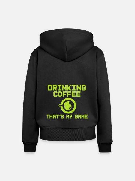Kaffeeliebhaber Barmann - Frauen Premium Bio Zip Hoodie - Schwarz