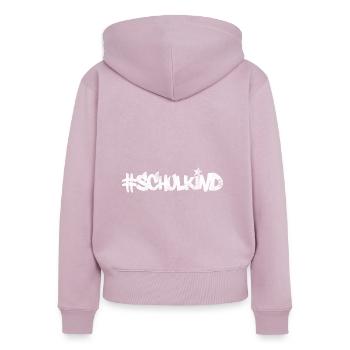 Schulkind - Frauen Premium Bio Zip Hoodie - Altrosa - Hinten - Julia (174cm)