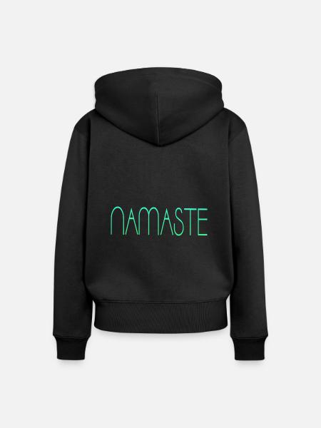 Namaste - Frauen Premium Bio Zip Hoodie - Schwarz