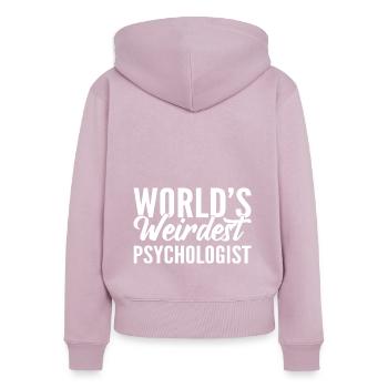 Lustige Psychologie Psychotherapeut - Frauen Premium Bio Zip Hoodie - Altrosa - Hinten - Julia (174cm)