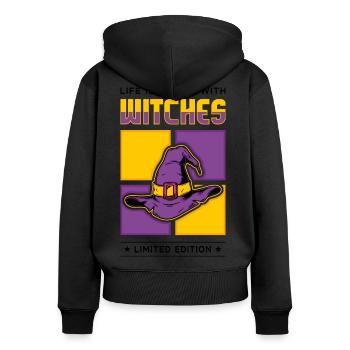 Witches - Women's Premium Organic Zip Hoodie - black - Back - Julia (174cm)